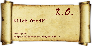 Klich Ottó névjegykártya